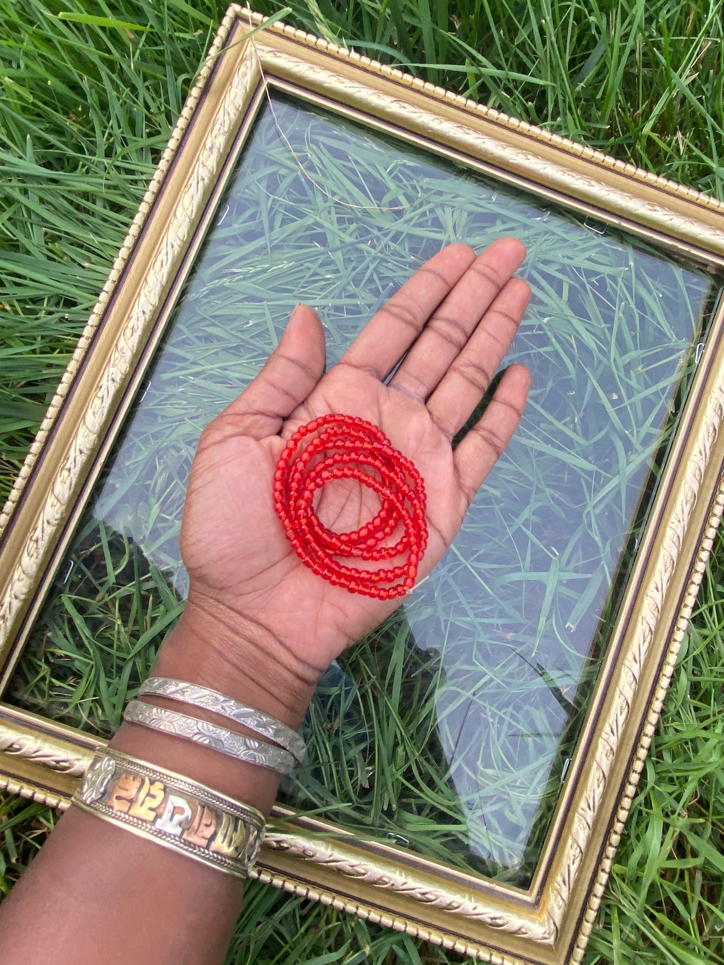 Solid Red Waist Beads (Stretchy)