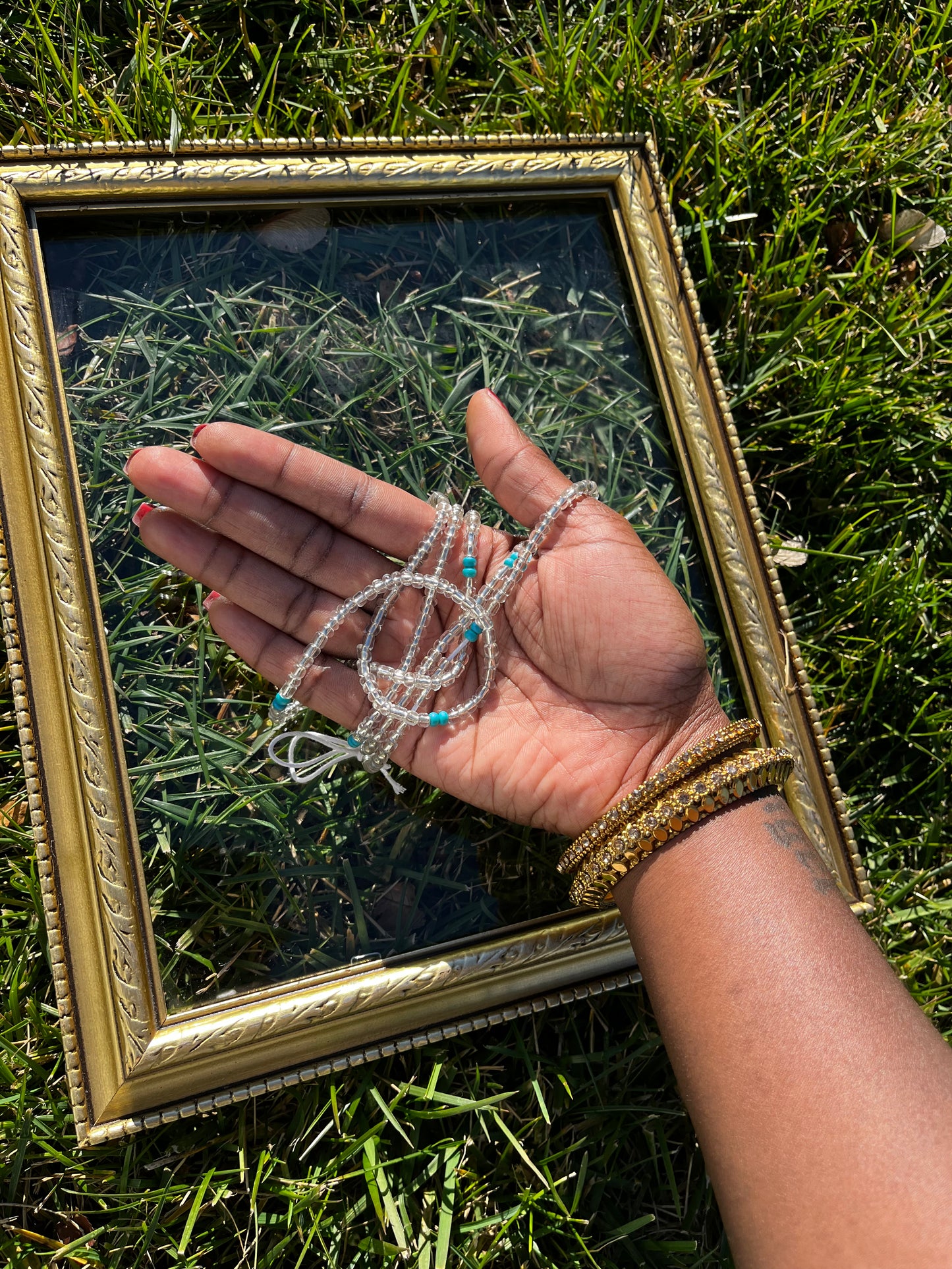 Blue and Clear Waist Beads (Standard)